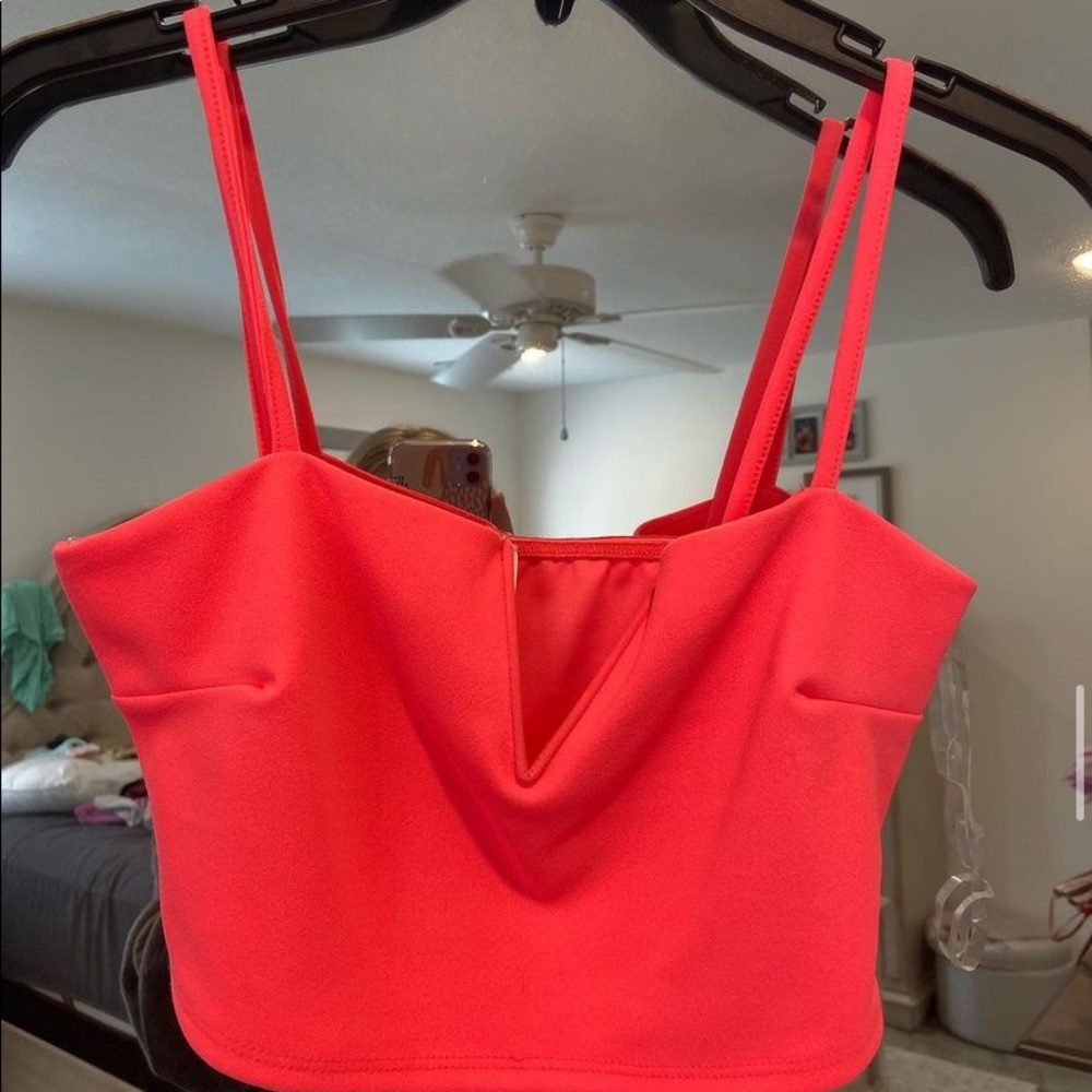 Neon pink crop top